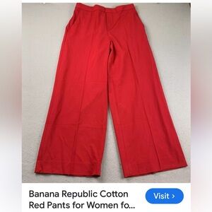 Banana Republic Red wide leg dress Pants